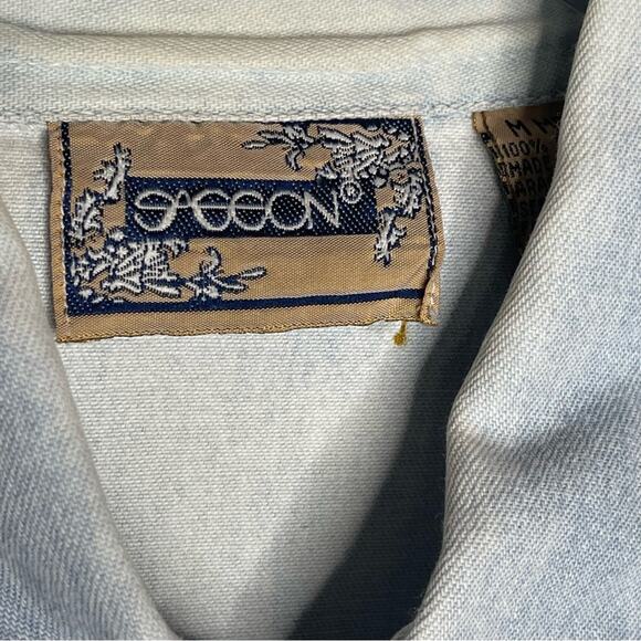 Vintage Sasson Chambray Embroidered Shirt - Picture 2 of 9